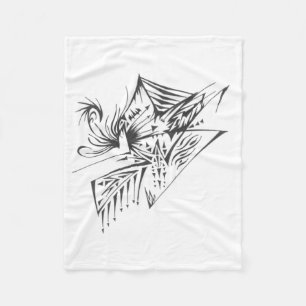 Cobertor De Velo Arte de Tatuagem Tribal Abstrato Preto e Branco Pi
