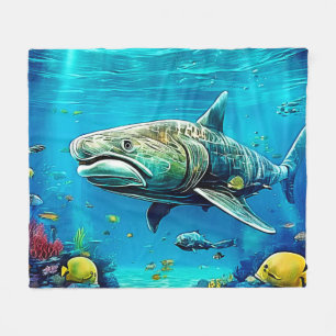 Cobertor De Velo Arte de Tubarão Predador Oceânico