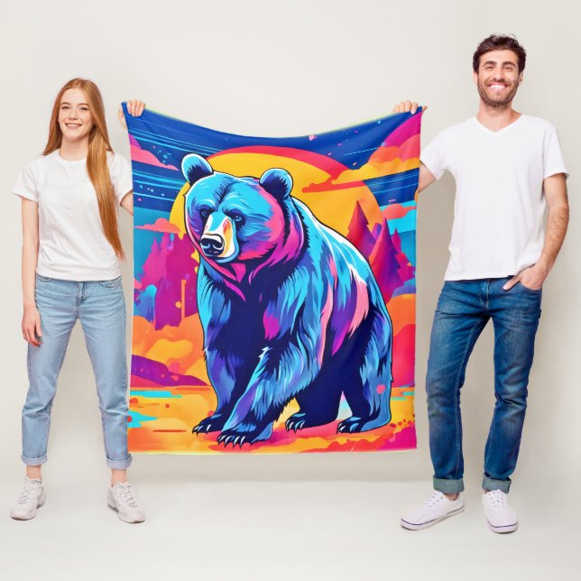 Cobertor De Velo Arte de Urso Vibrante (In Situ)