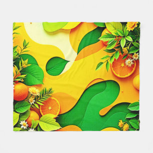 Cobertor De Velo Arte de Vibrações de Verão com Citros Frescos