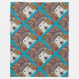 Cobertor De Velo Arte do Lobo Branco