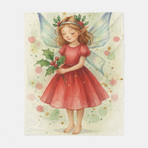 Arte em Aquarela de Fada de Natal Feriado