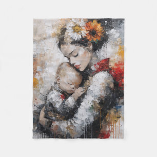 Cobertor De Velo Arte Emocional de Mãe com Coroa Floral para Parede