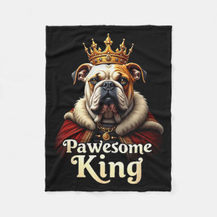 Cobertor De Velo Arte engraçada de cachorro do Rei Bulldog Inglês P