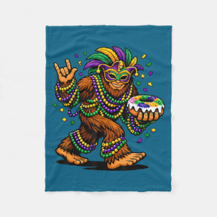 Cobertor De Velo Arte engraçada do Rei Bigfoot do Mardi Gras