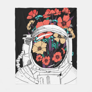 Cobertor De Velo Arte espacial floral de astronauta