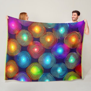 Cobertor De Velo Arte Espiral Vibrante de Abstrato multicolores