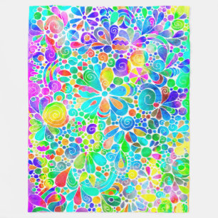 Cobertor De Velo Arte Fantástica de Esboço - Flores de Abstrato 2
