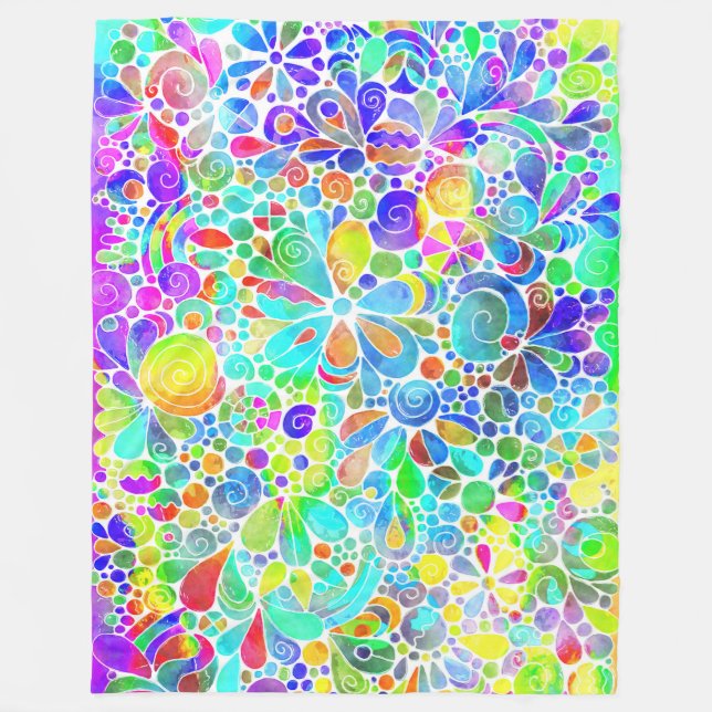 Cobertor De Velo Arte Fantástica de Esboço - Flores de Abstrato 2 (Frente)