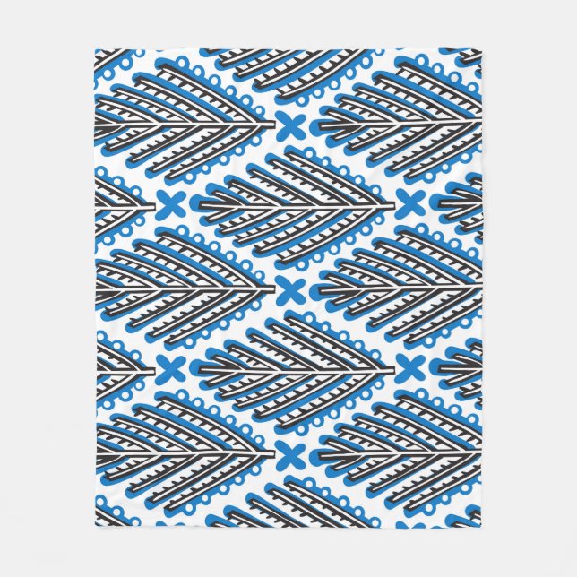 Cobertor De Velo Arte Folclórica Escandinava: Design Floral Retro (Frente)