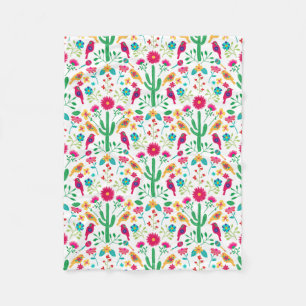 Cobertor De Velo Arte Folclórico Floral Tradicional Mexicano Cores