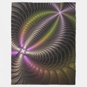 Cobertor De Velo Arte Fractal 3D Colorida abstrato brilhante