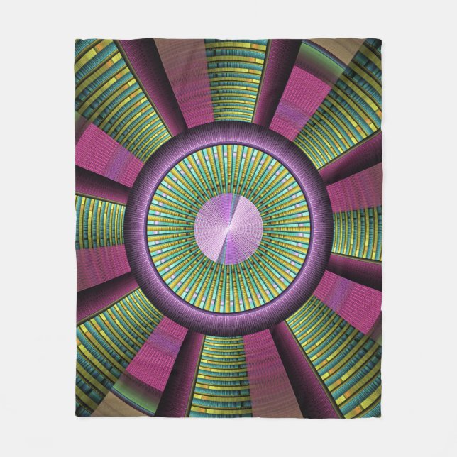 Cobertor De Velo Arte Fractal Decorativa Moderna Arredondada E Colo (Frente)