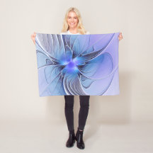Arte fractal moderna abstrata azul lavanda