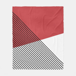 Cobertor De Velo Arte geométrica simples, branca e vermelha