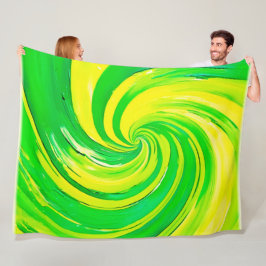Cobertor De Velo Arte Giratória Verde e Amarela Vibrante
