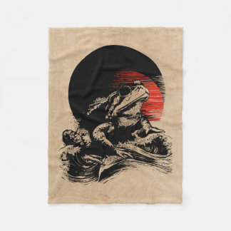 Cobertor De Velo Arte legal Toad Wabi Sabi | Sapo Vintage Japonês