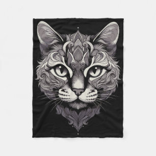 Cobertor De Velo Arte Mandala de Gato Fantasia Místico Estilo Orien