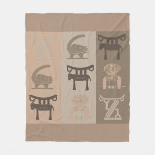 Cobertor De Velo arte moderna abstrata com símbolo e motivos africa