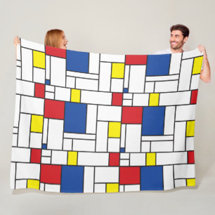 Cobertor De Velo Arte Moderna De Stijl Geométrica Minimalista Mondr