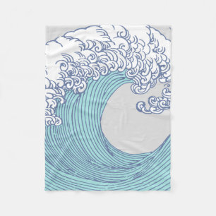 Cobertor De Velo Arte Oceânica Onda Surf Japonês