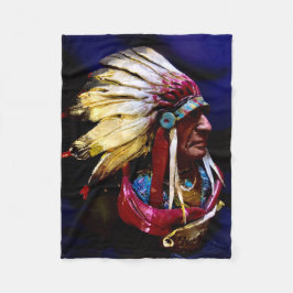 Cobertor De Velo Arte original " Chefe Hunkpapa nativo"