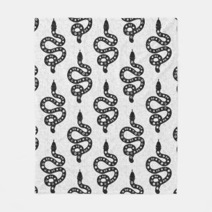 Cobertor De Velo Arte Popular Texturizado Grungy Witchy Cobra preto