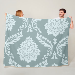 Cobertor De Velo Arte Rococó Damask I Azul Ovo de Pato+Turquesa