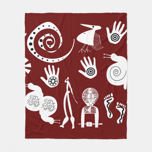 Cobertor De Velo Arte tribal abstrato africana (Frente)