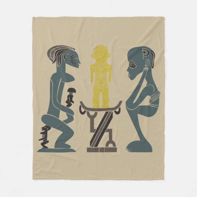 Cobertor De Velo Arte tribal abstrato africana (Frente)