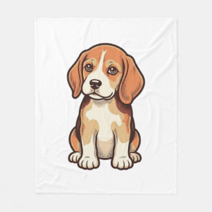 Cobertor De Velo Arte Vetorial de Cachorrinho Beagle com Gravura An