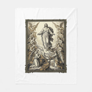 Cobertor De Velo Arte Vetorial de Gravura de Anjo da Ascensão Vinta
