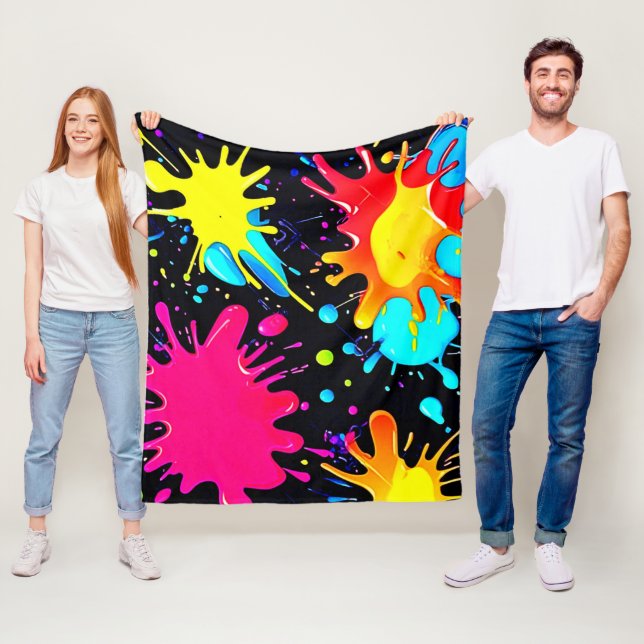 Cobertor De Velo Arte Vibrante de Salpicos de Tinta Explosão (In Situ)