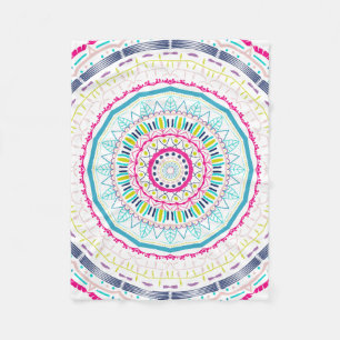 Cobertor De Velo Arte Vibrante e Colorida de Mandala