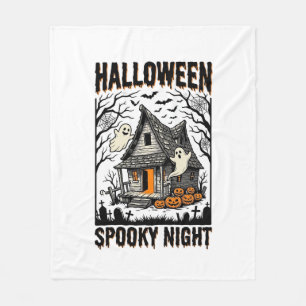 Cobertor De Velo Arte Vintage de Cabine Assombrada de Halloween Noi