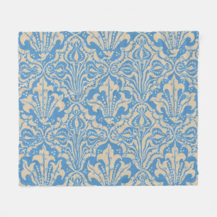 Cobertor De Velo Arte Vintage de Sementes e Flores em Azul de Walte