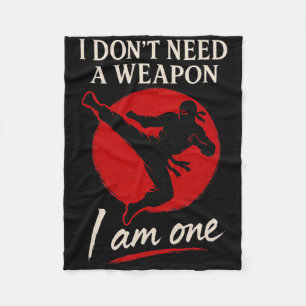 Cobertor De Velo Artes Marciais Ninja Combatendo Eu Sou A Arma Kick