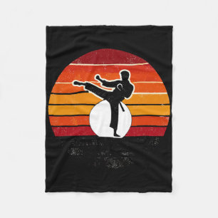 Cobertor De Velo Artes Marciais Retro Silhuette Kick - Karate