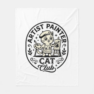 Cobertor De Velo Artista Pintor Gato Gato Engraçado Gráfico - Dor d