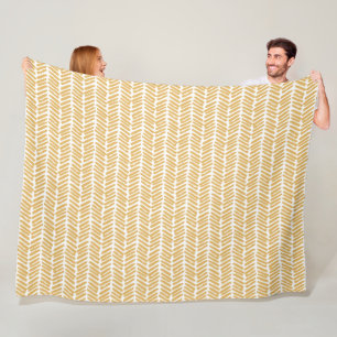 Cobertor De Velo Artsy White Honey Mostard Yellow Abstrato Chevron