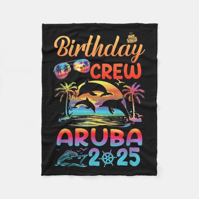 Cobertor De Velo Aruba Birthday Trip Vacation 2025 Matching Group  (Frente)
