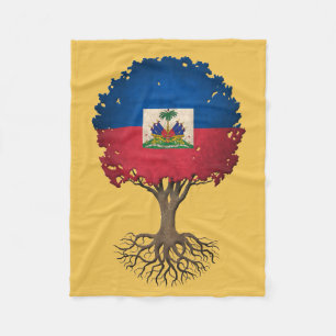Cobertor De Velo Árvore da bandeira de vida haitiana customizável