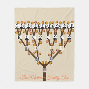 Cobertor De Velo Árvore da Família de Fotos Folhosas Estilizadas