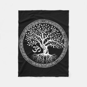 Cobertor De Velo Árvore Da Vida Com Símbolo Om Yoga Zen Meditação S