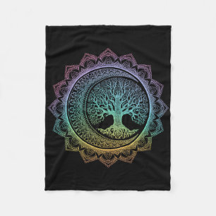 Cobertor De Velo Árvore Da Vida Fases Da Lua Crescente Mandala Flor