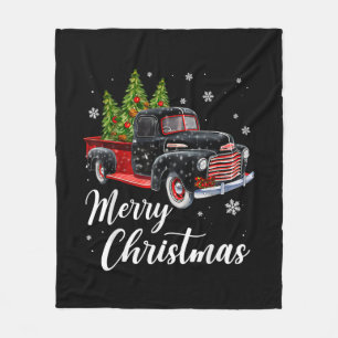 Cobertor De Velo Árvore de Camisa natal vintage no Caminhão Vermelh