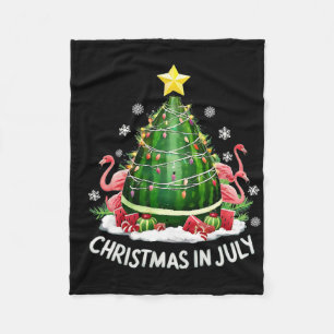Cobertor De Velo Árvore de Melancia de Natal em Julho Flamingo Engr