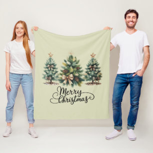 Cobertor De Velo Árvore de Natal Alegre Leopardo Laço Xmas