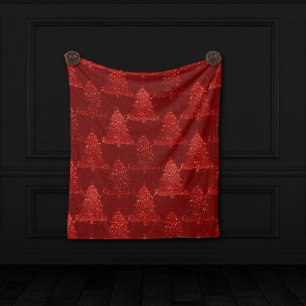 Cobertor De Velo Árvore de Natal Clássica Vermelho De Crimson Ric