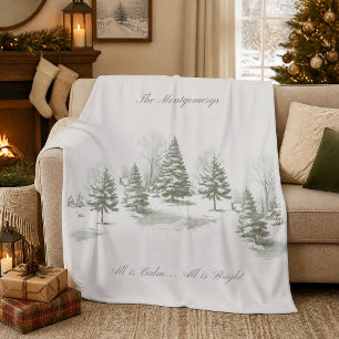 Cobertor De Velo Árvore de Natal de Monograma de Pinheiro Floresta